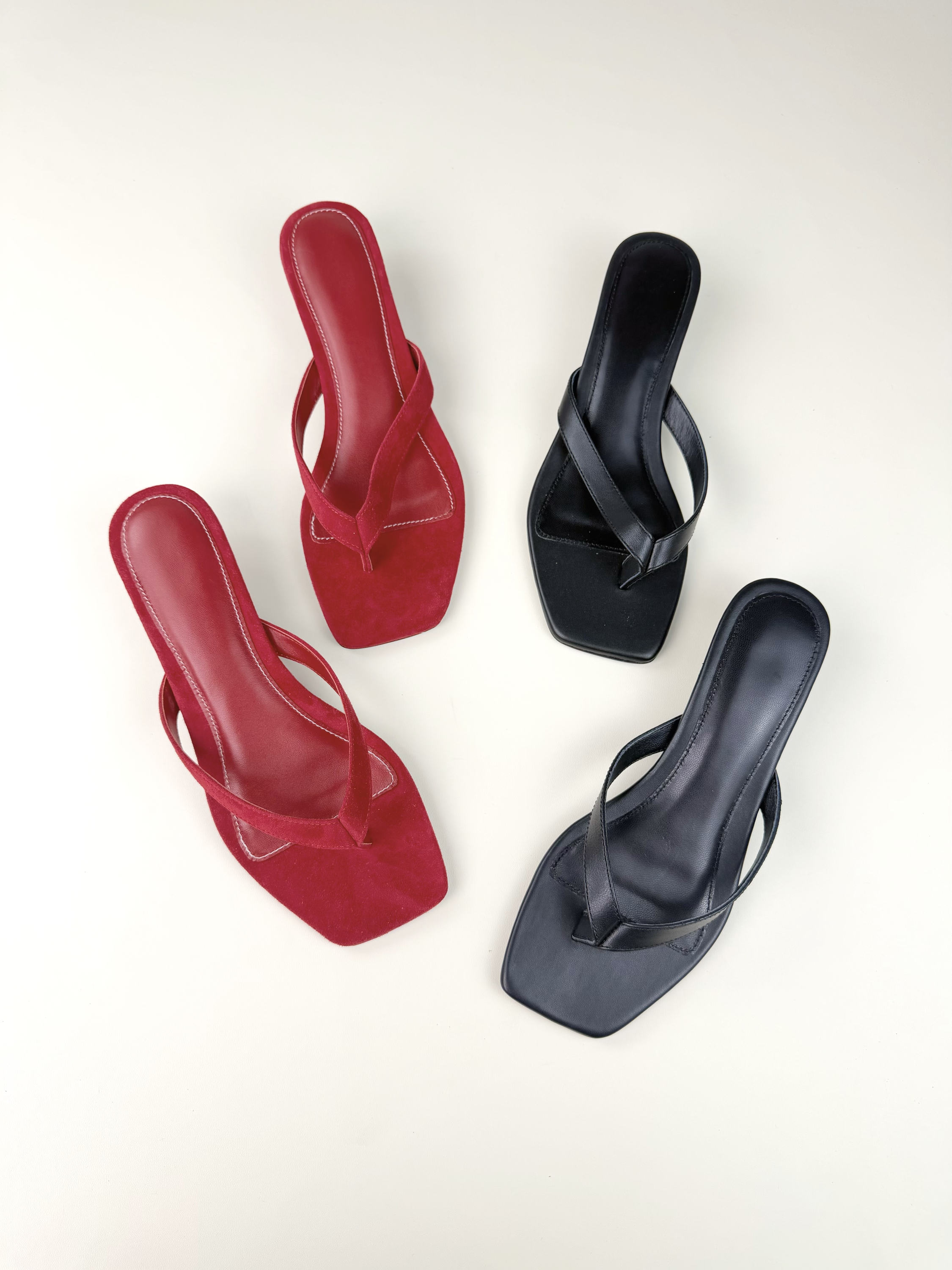 Square Toe Flip Flop Slides